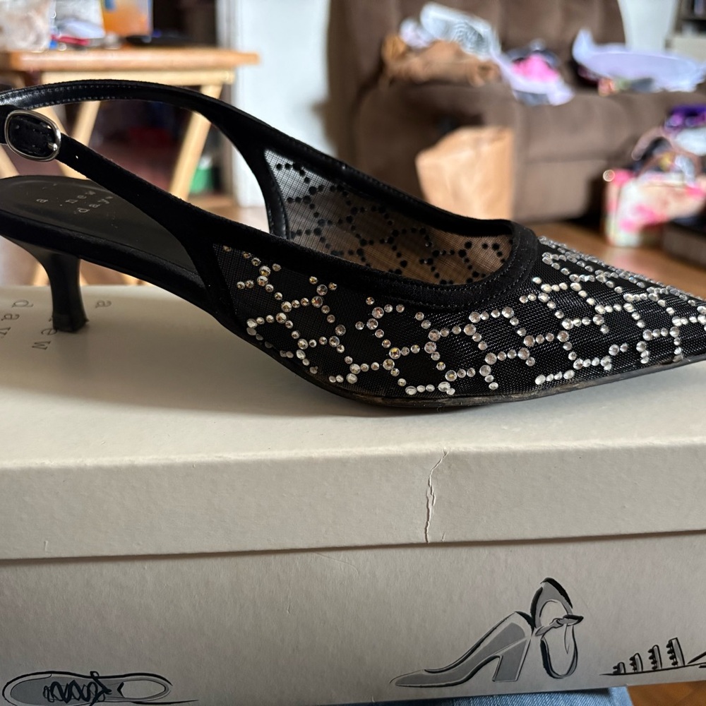 a new day Black Rhinestone Heels